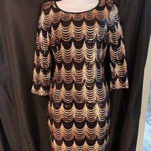 Marciano Sequin on mesh lined dress